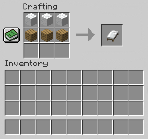 How to make a Bed in Minecraft (Image)