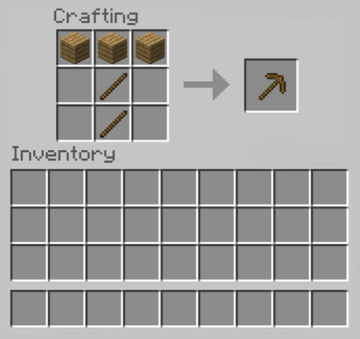 Wooden Pickaxe in Minecraft