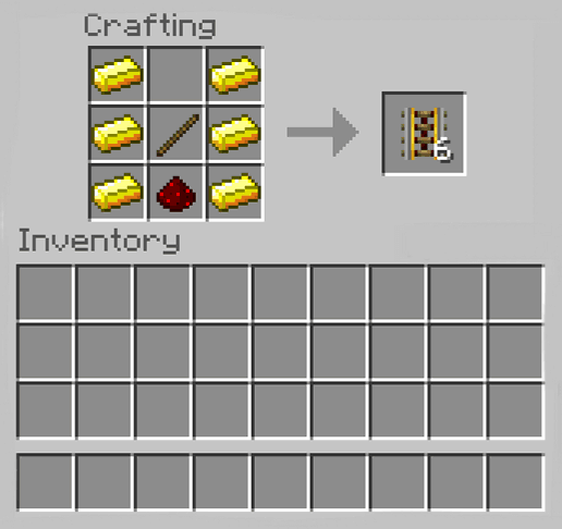 crafting rails minecraft