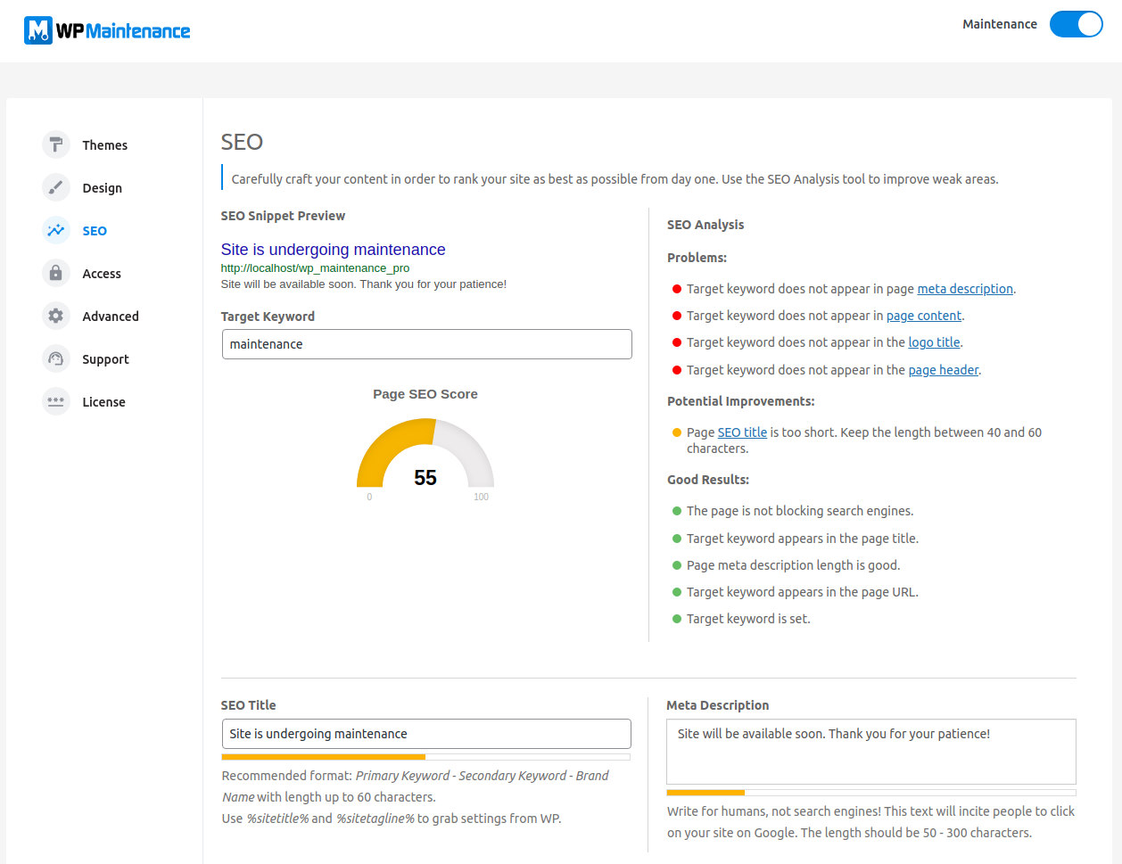 WP Maintenance SEO