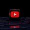 a red play button on a black background sony vegas timeline, video editing interface, import media