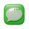 A green app icon with a white speech bubble chatgpt interface, user settings, customization, conversation thread