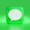 a green square with a white speech bubble community chat app users mobile desktop